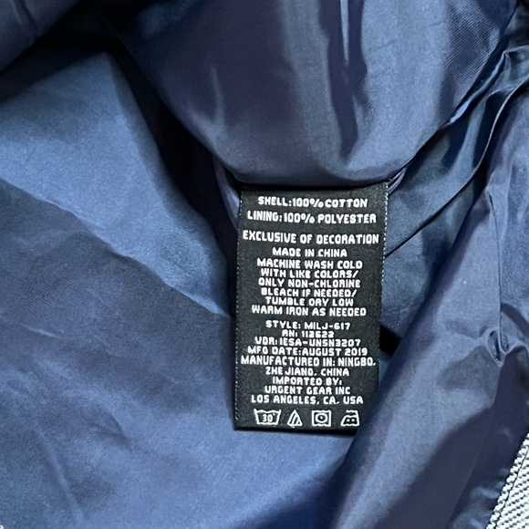 Indigo Star Men’s Small Muli Navy Twill Full Zip Bomber Shirt Jacket NWT - Picture 5 of 11